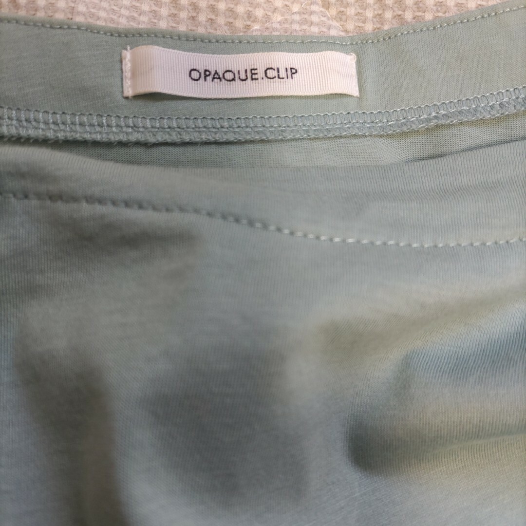 OPAQUE.CLIP(オペークドットクリップ)のオペークドットクリップ　前後差Tシャツ　ミントグリーン レディースのトップス(Tシャツ(半袖/袖なし))の商品写真