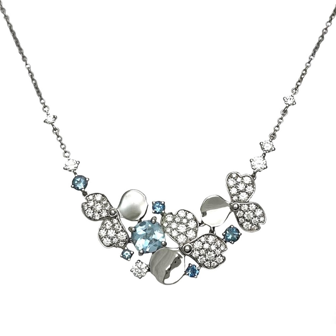 【限定価格】TIFFANY&Co. ティファニー ネックレス ペーパーフラワー クラスター 花 ジュエリー アクセサリー K18ホワイトゴールド    ダイヤモンド レディース 約8.1g 定番 美品【品】