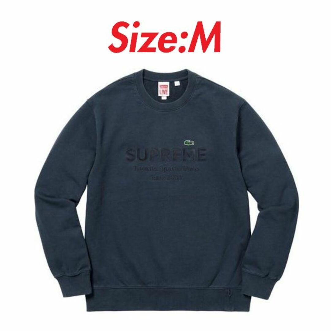 サイズM Supreme LACOSTE Crew Neck Navy