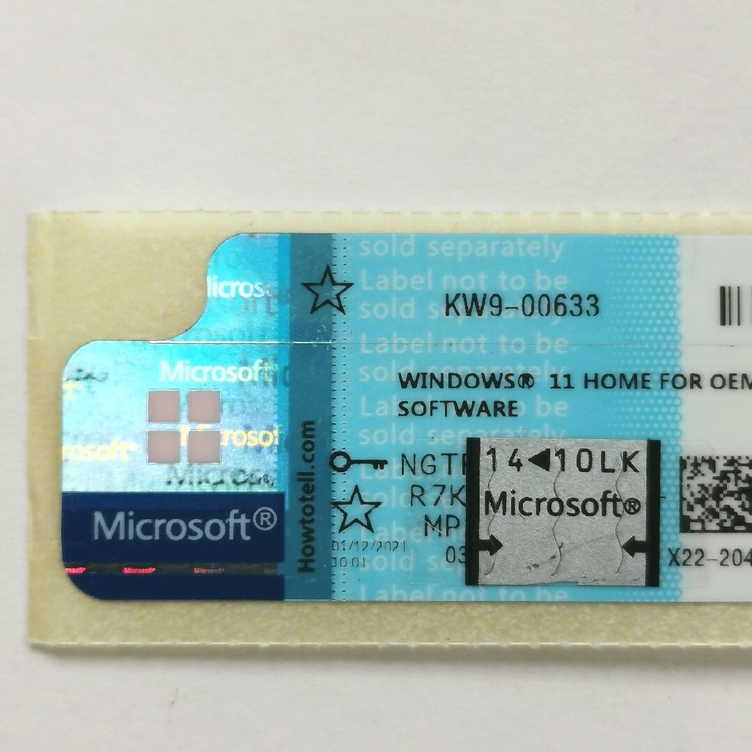 Microsoft - Windows 11 Home 正規プロダクトキー□COAシール□認証