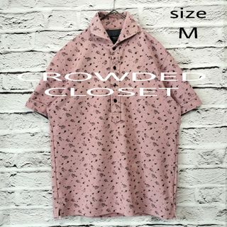 クラウデッドクローゼット(CROWDED CLOSET)の【美品】CROWDEDCLOSET 綿混 花柄 カッタウェイ ポロシャツ(ポロシャツ)