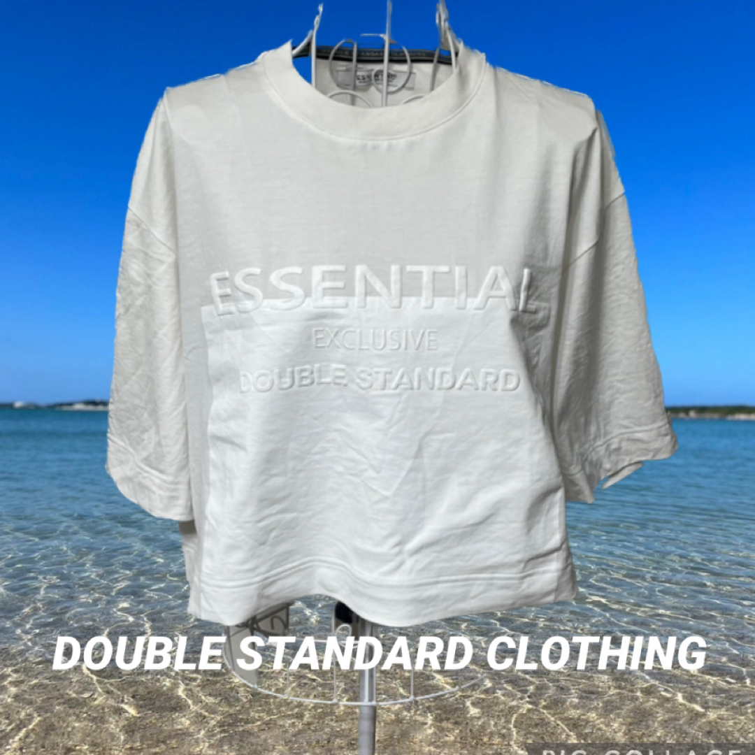 DOUBLE STANDARD CLOTHING(ダブルスタンダードクロージング)のダブスタ　60/2トルファンゴールドTAKUMI天竺クロップドTシャツ レディースのトップス(Tシャツ(半袖/袖なし))の商品写真