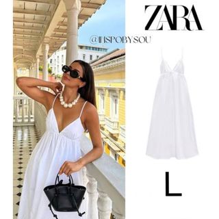 ザラ(ZARA)のギャバジンミディワンピース(ロングワンピース/マキシワンピース)