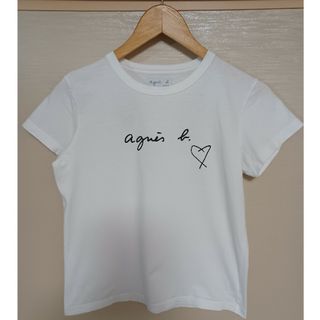 アニエスベー(agnes b.)のアニエスベー agnes b. ロゴTシャツ ハート 半袖 2 M 白 ホワイト(Tシャツ(半袖/袖なし))