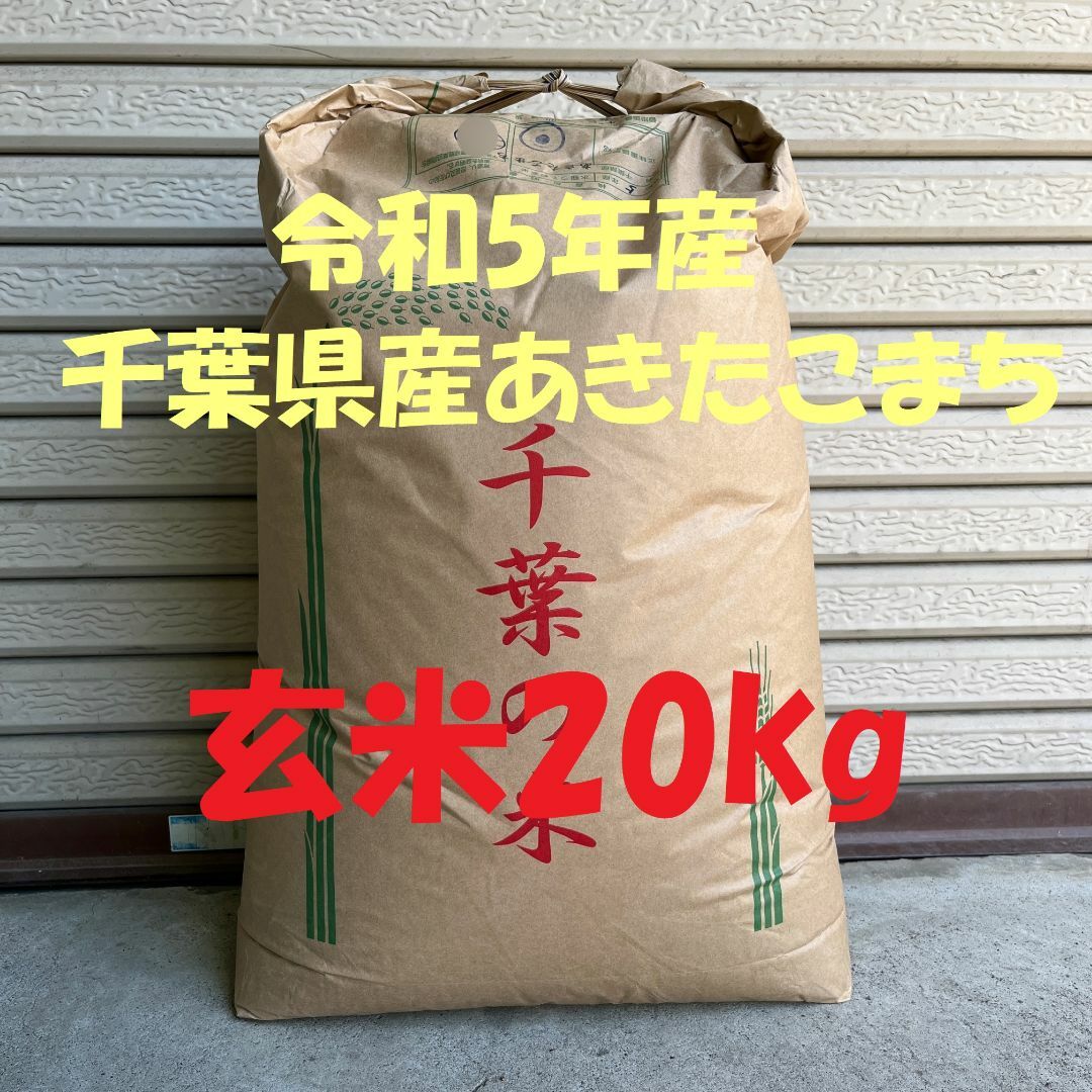 食品令和5年産 新米 千葉県産あきたこまち 検査1等米 玄米20kg(精米