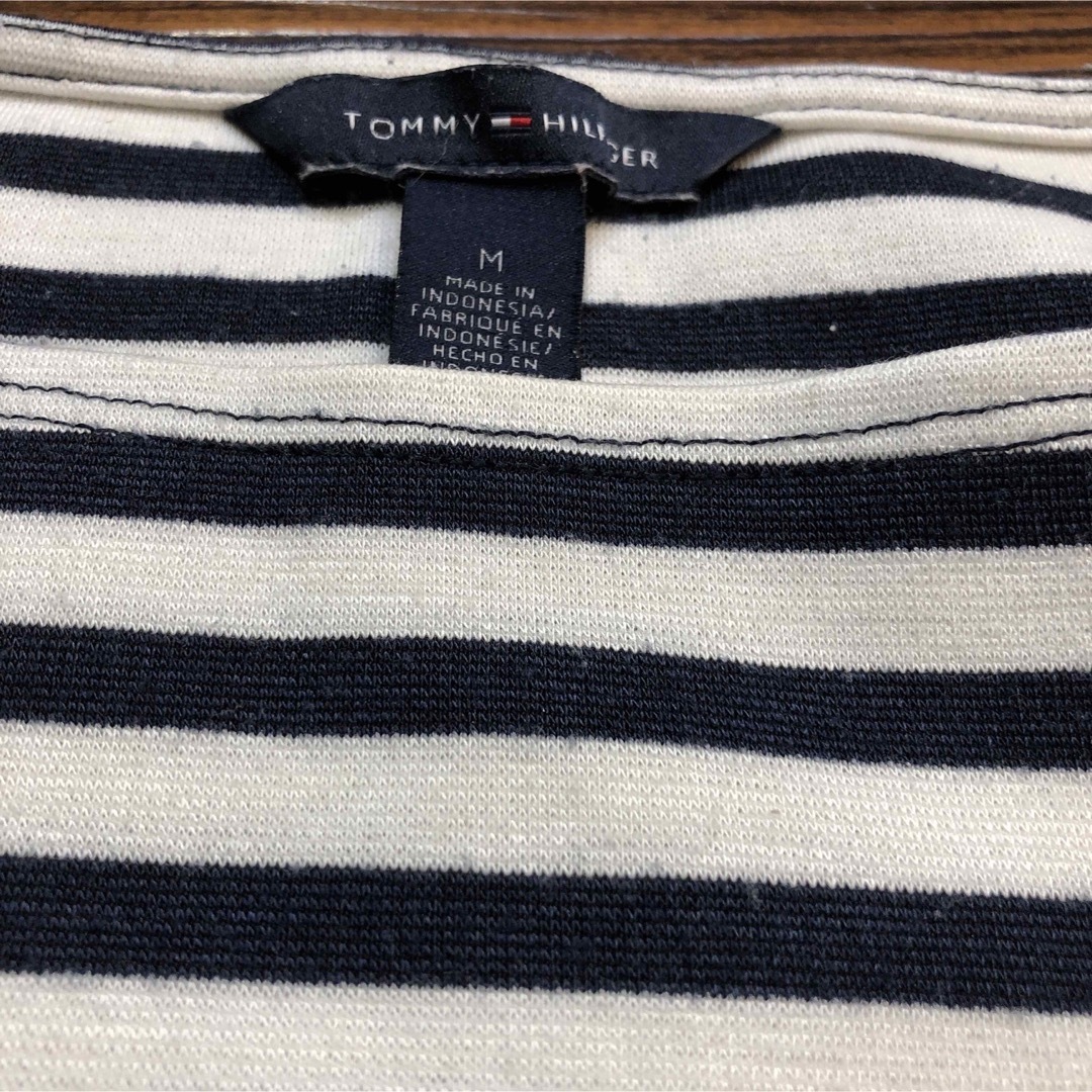 TOMMY HILFIGER(トミーヒルフィガー)のトミーヒルガー　ボーダーワンピース　七分丈　 レディースのワンピース(ひざ丈ワンピース)の商品写真