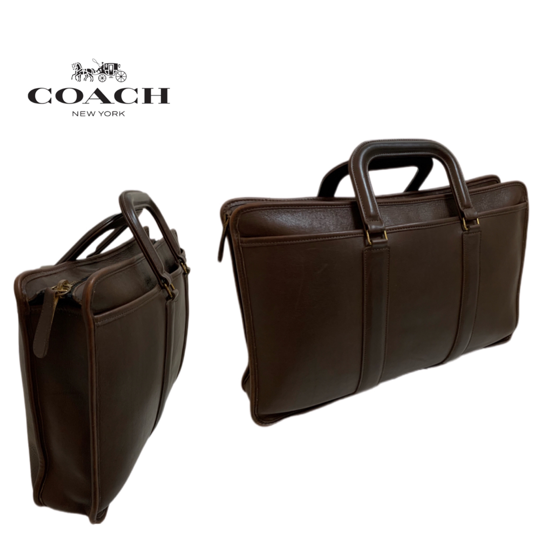 OLD COACH オールドコーチ オールレザー2wayバッグ 黒 ブラック