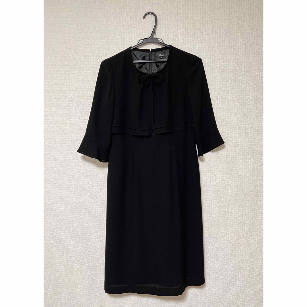 礼服 黒色 ワンピース 9号 黒 BLACK 葬式  レディースのフォーマル/ドレス(礼服/喪服)の商品写真