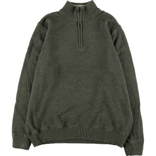 エディーバウアー コットンニット ハーフジップ メンズ2XL ボーダー