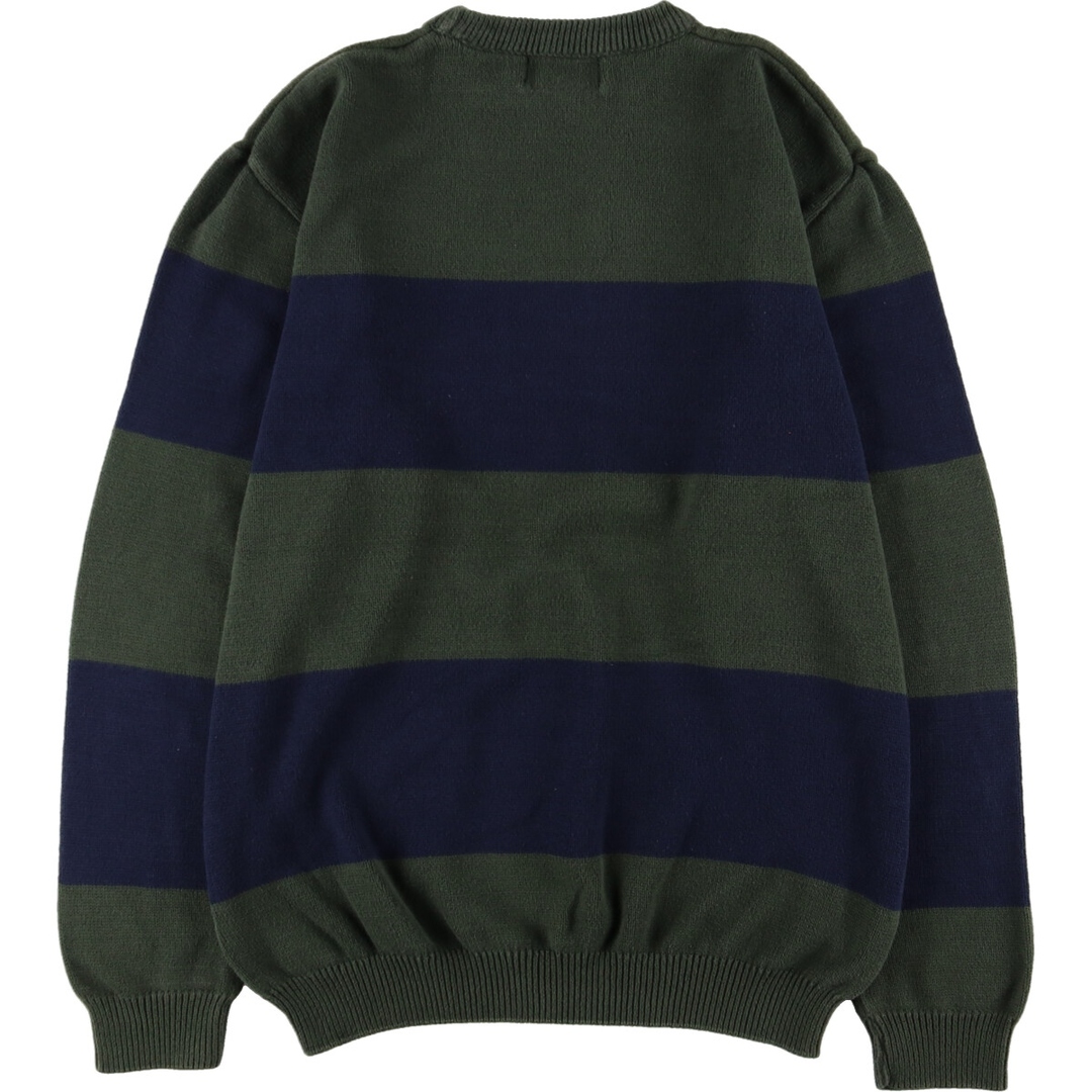古着 90年代 ラルフローレン Ralph Lauren CHAPS チャップス ボーダー柄 コットンニットセーター USA製 メンズL ヴィンテージ /eaa364382