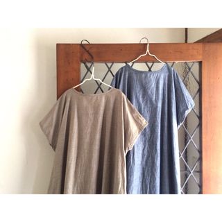 ネストローブ(nest Robe)のnest Robe ネストローブ コットンリネン 綿麻 スモックワンピース 新品(ロングワンピース/マキシワンピース)