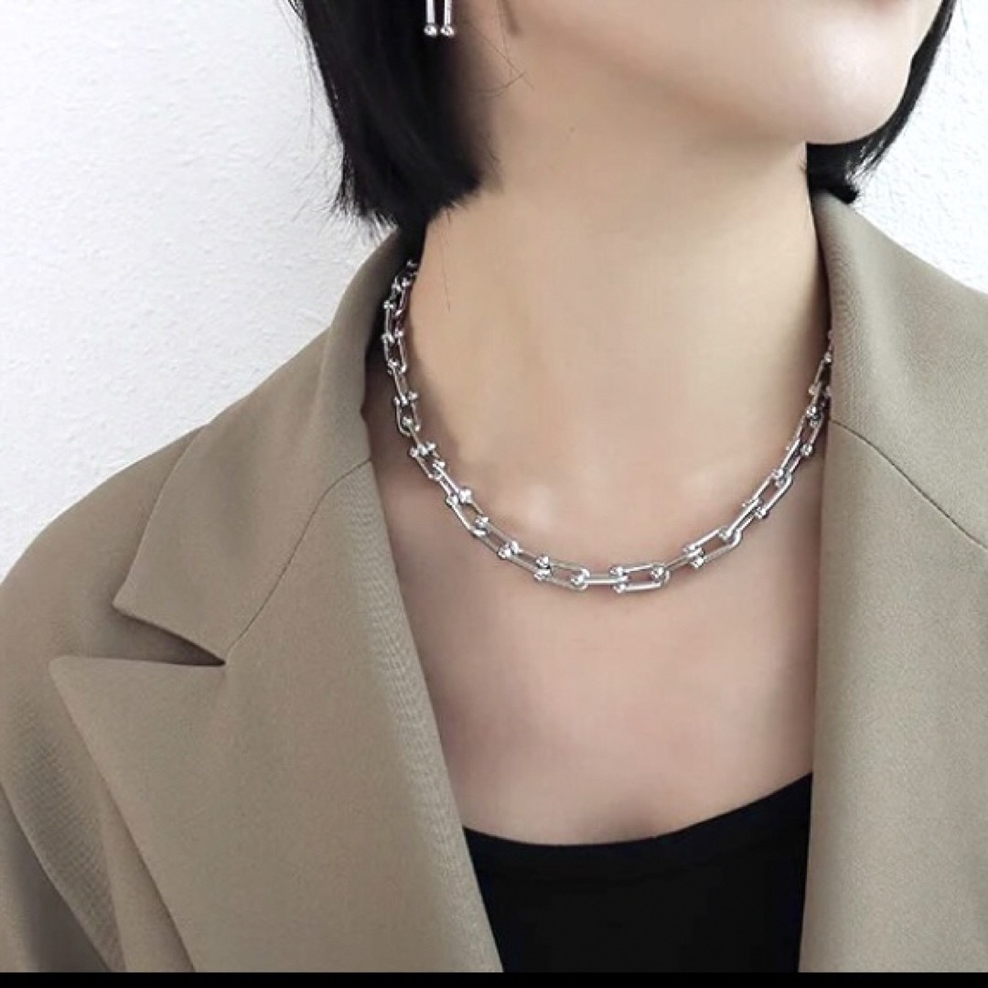 Ameri VINTAGE - 再販【シルバー】ステンレス リンク スキニーチェーン