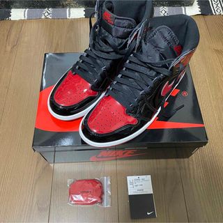 ナイキ(NIKE)の値下げ不可　ナイキ　NIKE AJ1 パテントブレッド  ジョーダン1(スニーカー)