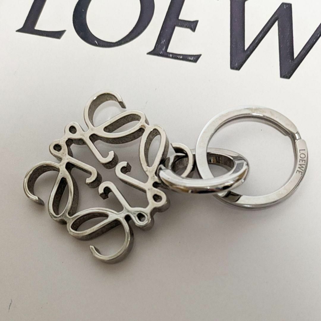 美品】LOEWEロエベ アナグラム ロゴキーリング キーホルダー シルバー