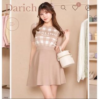 ダーリッチ(Darich)のdarich ダーリッチ　ギンガムチェックニットワンピース(ミニワンピース)