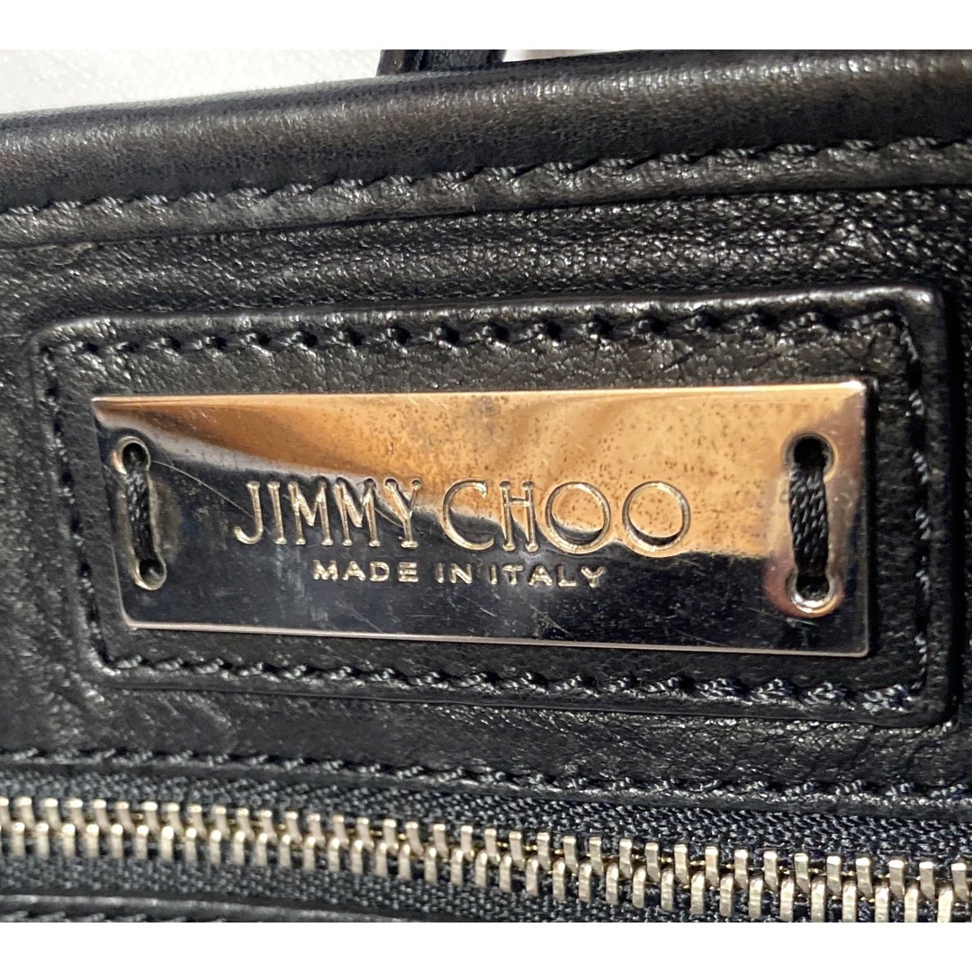 【極美品】JIMMY CHOO SASHA/S BLACK スタッズトートバッグ