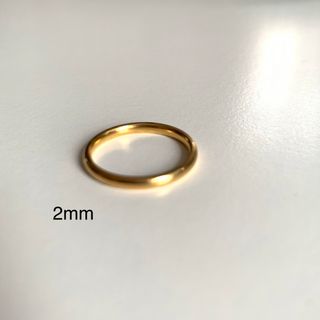 ステンレス　シンプルリング　2mm ゴールド(リング(指輪))