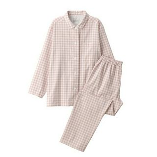 ムジルシリョウヒン(MUJI (無印良品))の★新品★  無印良品 脇に縫い目のない 二重ガーゼパジャマ／ピンクチェック／Ｍ(パジャマ)