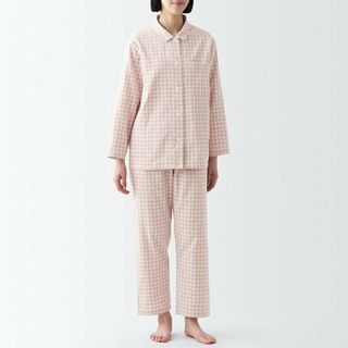 ムジルシリョウヒン(MUJI (無印良品))の（新品） 無印良品 脇に縫い目のない 二重ガーゼパジャマ／ライトピンク柄／Ｌ(パジャマ)