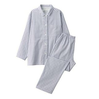 ムジルシリョウヒン(MUJI (無印良品))の■新品■ 無印良品 脇に縫い目のない 二重ガーゼパジャマ／ラベンダーチェック／Ｍ(パジャマ)