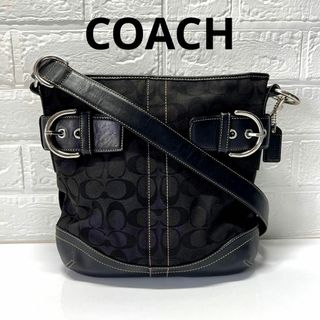 COACH - 美品✨コーチ ショルダーバッグ シグネチャー ブラック