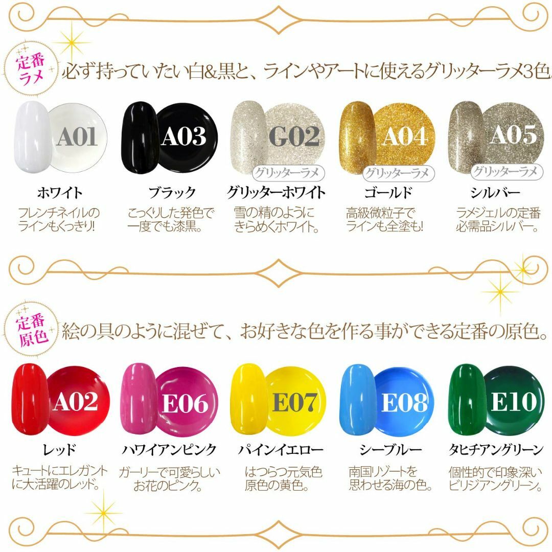 【色: ベーシック】NailRecipeネイルレシピ ジェルネイルセット 使える 1