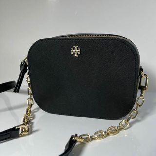 トリーバーチ(Tory Burch)のトリーバーチ ミニ ショルダーバッグ ゴールドチェーン サフィアーノ ブラック(財布)