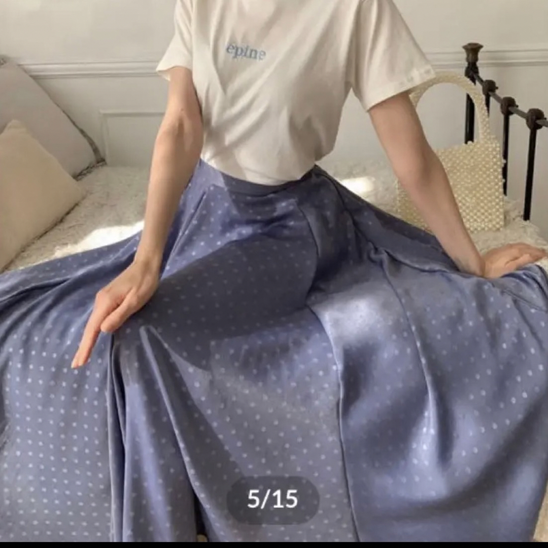 épine(エピヌ)のepine サテンドットボリュームスカート レディースのスカート(ロングスカート)の商品写真