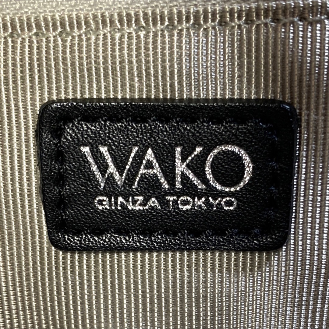 【美品】WAKO 銀座和光 ブラック×ホワイト シルバーチェーン トートバッグ 9