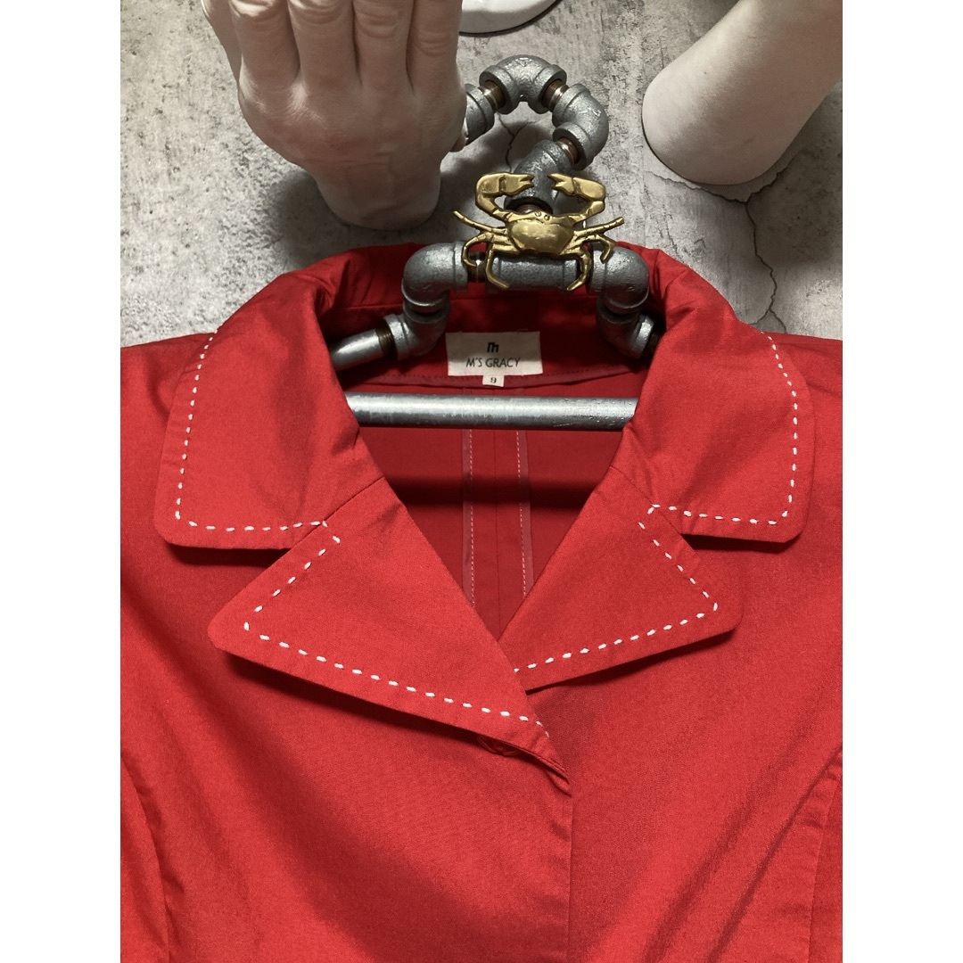 七分袖 スーツ スカート セットアップ フリル 上下 刺繍 ステッチ ジャケット レディースのフォーマル/ドレス(スーツ)の商品写真