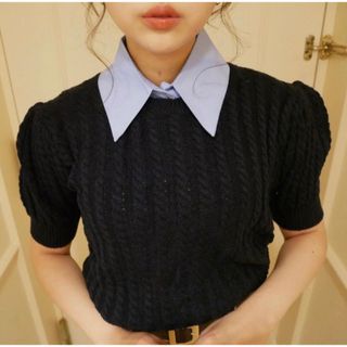 layered summer knit tops(ニット/セーター)