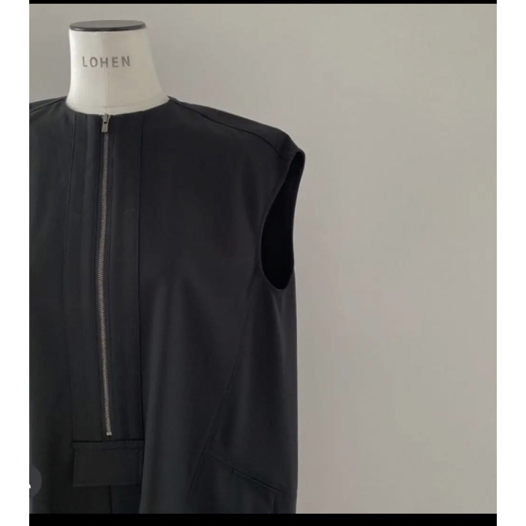 ローヘン lohen フロントZIPフォルムロングワンピース ブラックの通販