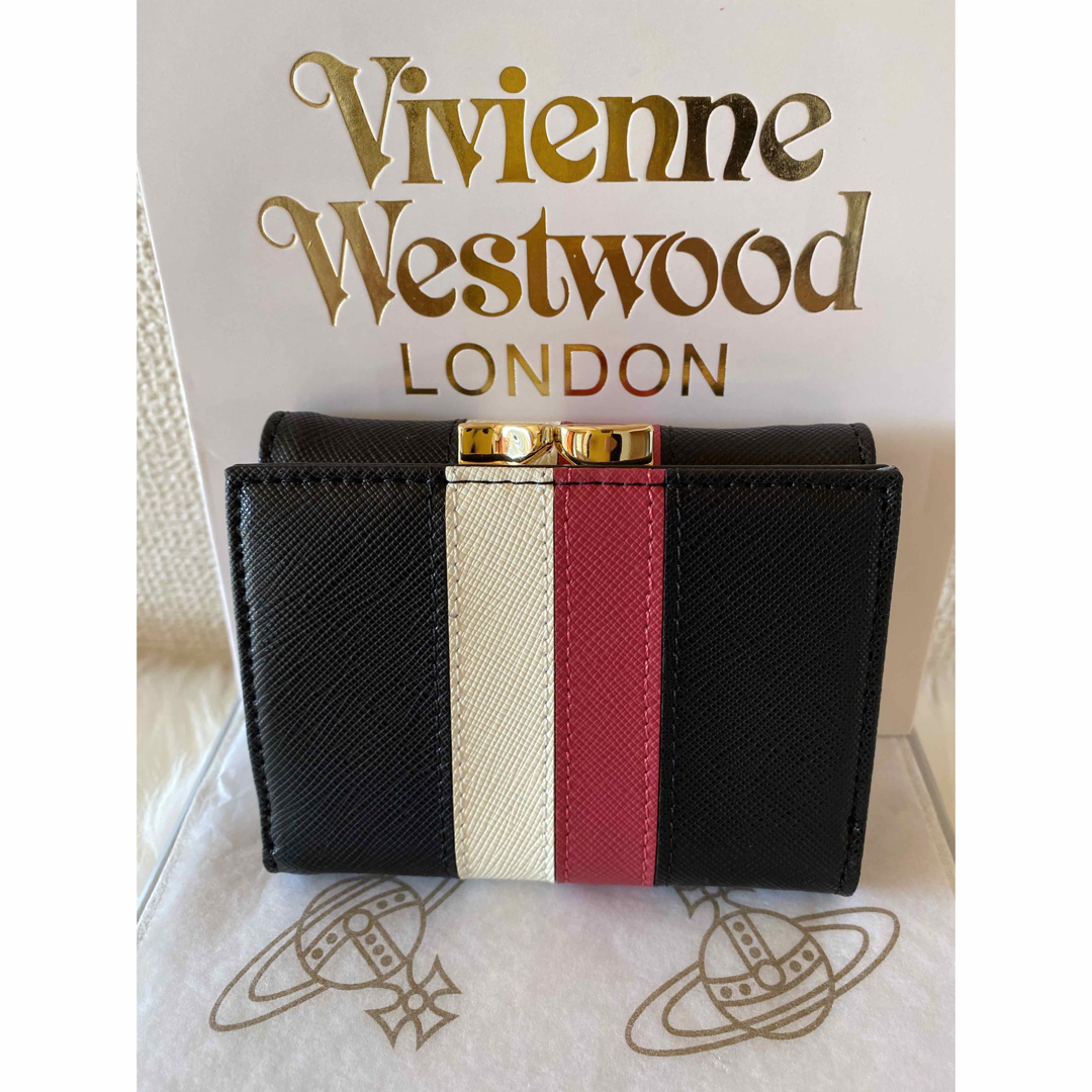 Vivienne Westwood(ヴィヴィアンウエストウッド)のヴィヴィアンウエストウッド　財布　三つ折り　トリコロールカラー　13VV153 レディースのファッション小物(財布)の商品写真