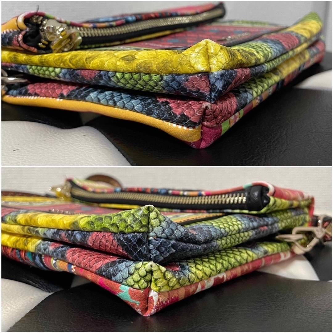 DESIGUAL(デシグアル)の【美品】デシグアル ショルダーバッグ 刺繍 エスニック クロコ パイソン  レディースのバッグ(ショルダーバッグ)の商品写真