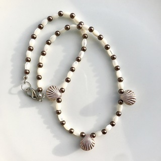 beads necklace＊shell pearl(ネックレス)