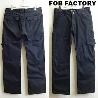 エフオービーファクトリー(FOB FACTORY)のFOBファクトリー　ユーティリティー カーゴパンツ　W80cm　ストレッチ　黒(ワークパンツ/カーゴパンツ)