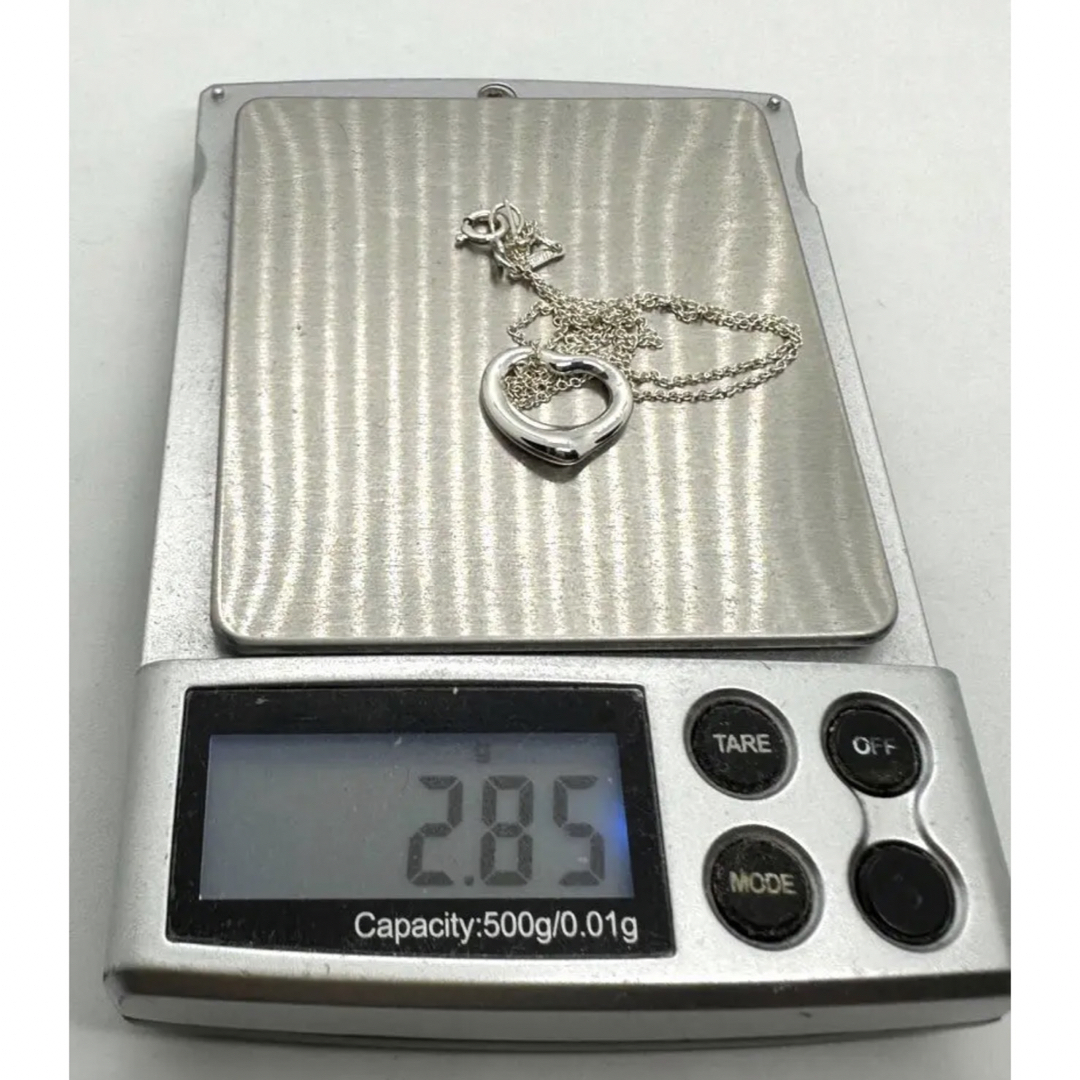美品 ティファニーオープンハートネックレス 15.8mm SV925