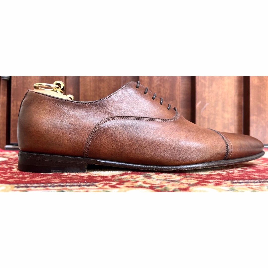 美品Santoni サントーニ ストレートチップ UK7 茶 マッケイ製法