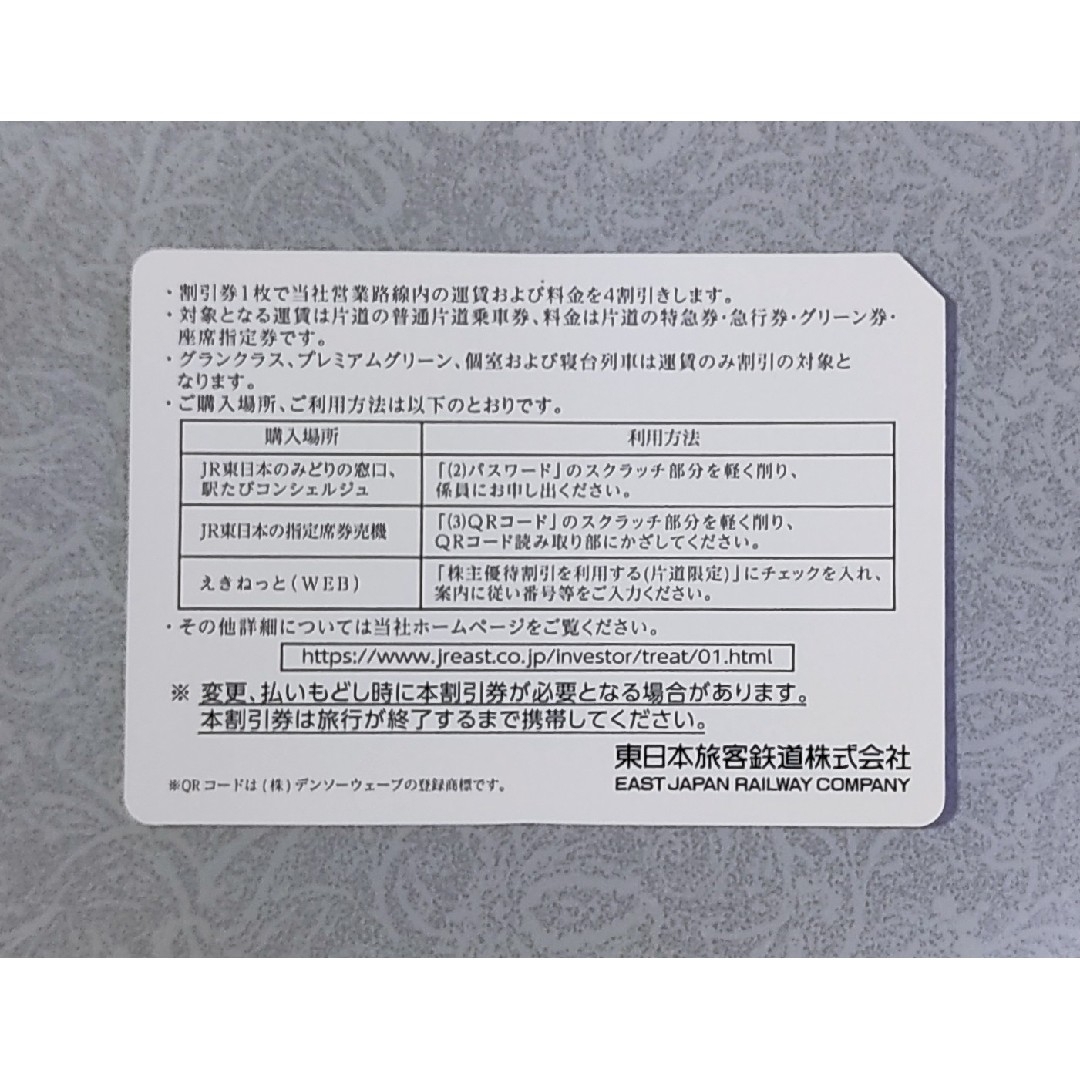 JR東日本株主優待割引券3枚セットの通販 by Jasmine｜ラクマ