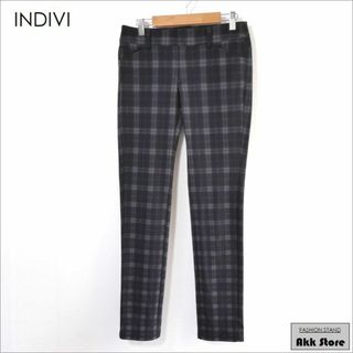 インディヴィ(INDIVI)のINDIVI レディース パンツ スキニー チェック ストレッチ M(カジュアルパンツ)