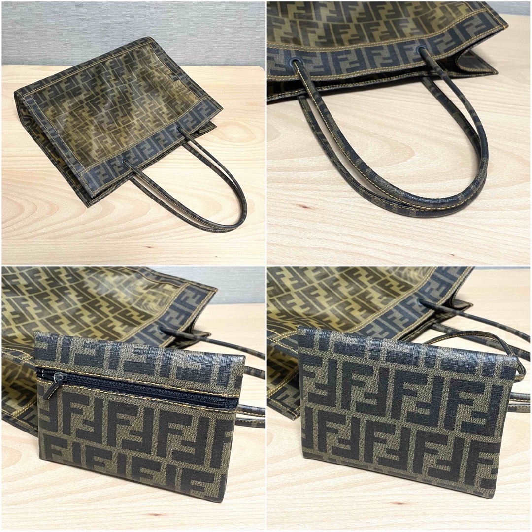 ✨新品未使用✨ FENDI フェンディ ズッカ メッシュ トートバッグ ポーチ付