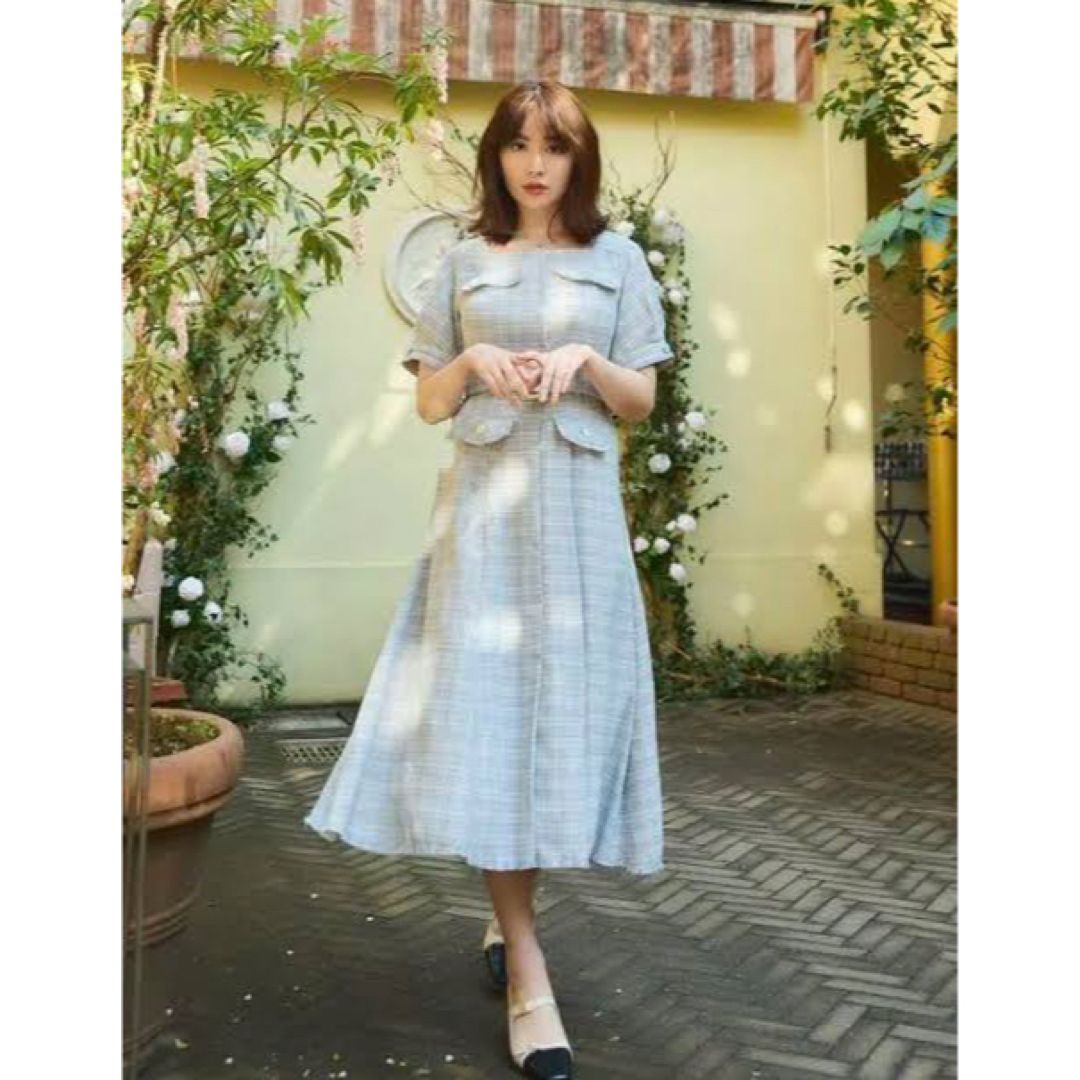 Herlipto Classic Tweed Belted Dress - ロングワンピース/マキシ