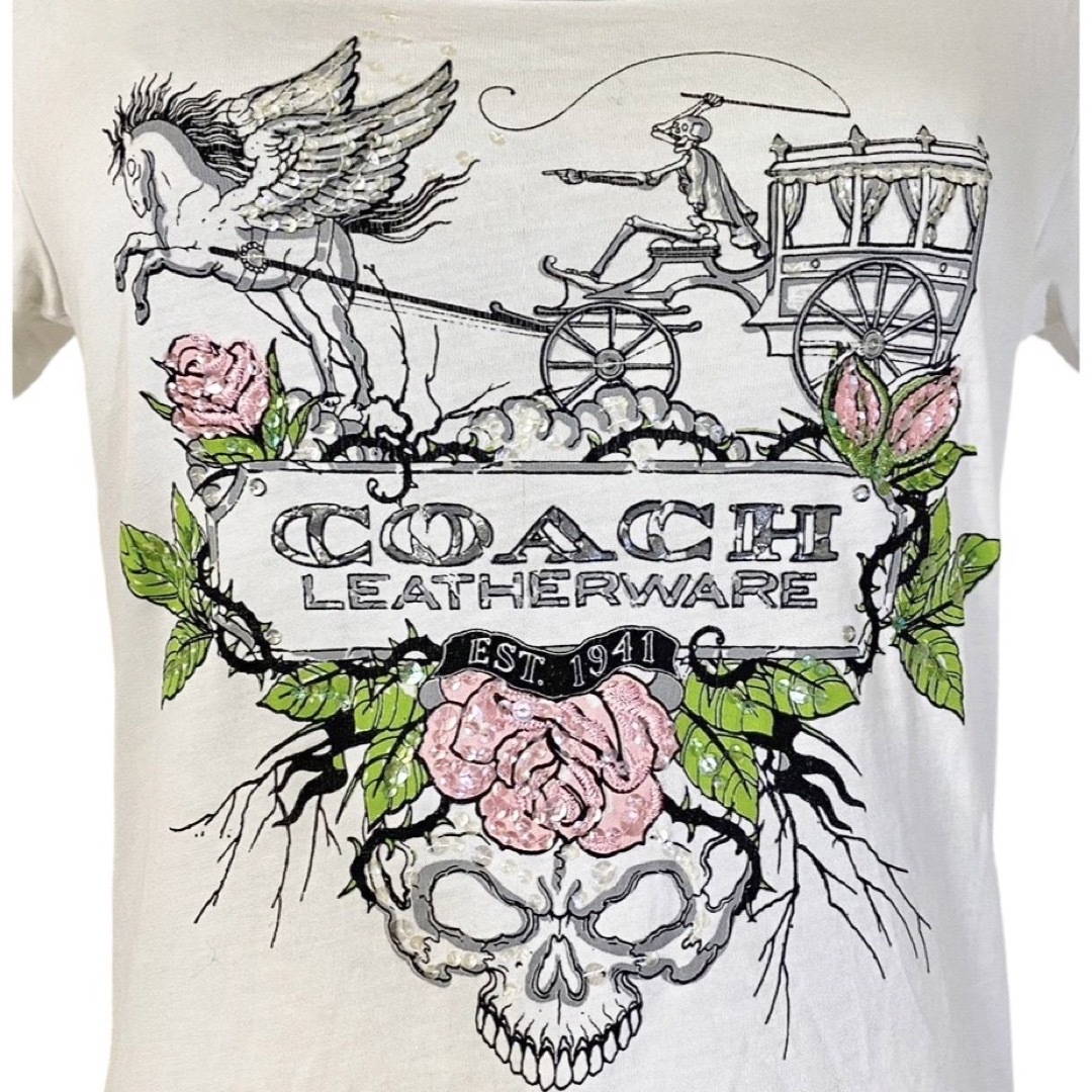 COACH(コーチ)のCOACH ロックファンタジーTシャツ&ステラマッカートニー 美脚レギンスパンツ レディースのトップス(Tシャツ(半袖/袖なし))の商品写真