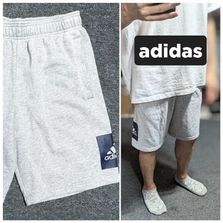 アディダス(adidas)のadidasハーフパンツショートパンツスウェットライトグレーメンズMサイズ(ショートパンツ)