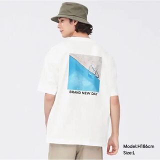 ジーユー(GU)の新品　GU グラフィックビッグT(5分袖)(リゾート)(Tシャツ/カットソー(半袖/袖なし))