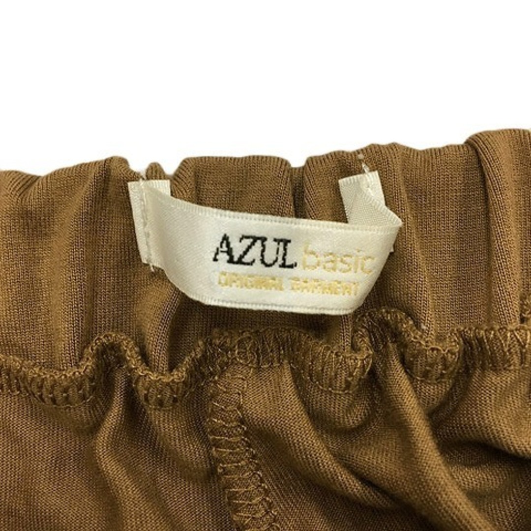 AZUL by moussy(アズールバイマウジー)のアズールバイマウジー basic パンツ ワイド ロング M 茶 ベージュ レディースのパンツ(その他)の商品写真