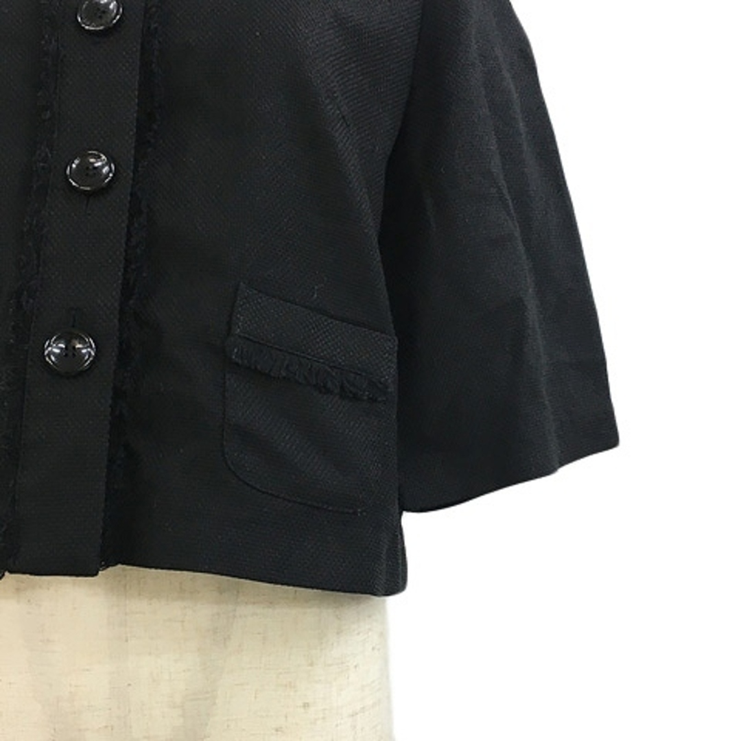 COMME CA ISM - コムサイズム ジャケット ノーカラー 無地 フリンジ 五