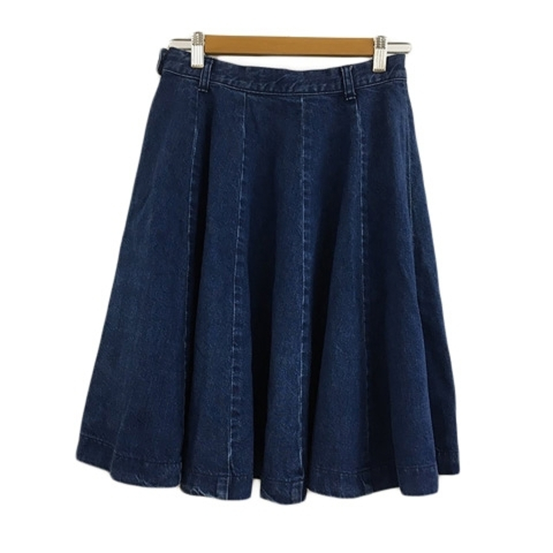 UNITED ARROWS(ユナイテッドアローズ)のユナイテッドアローズ スカート デニム フレア ひざ丈 無地 36 青 紺 レディースのスカート(ひざ丈スカート)の商品写真