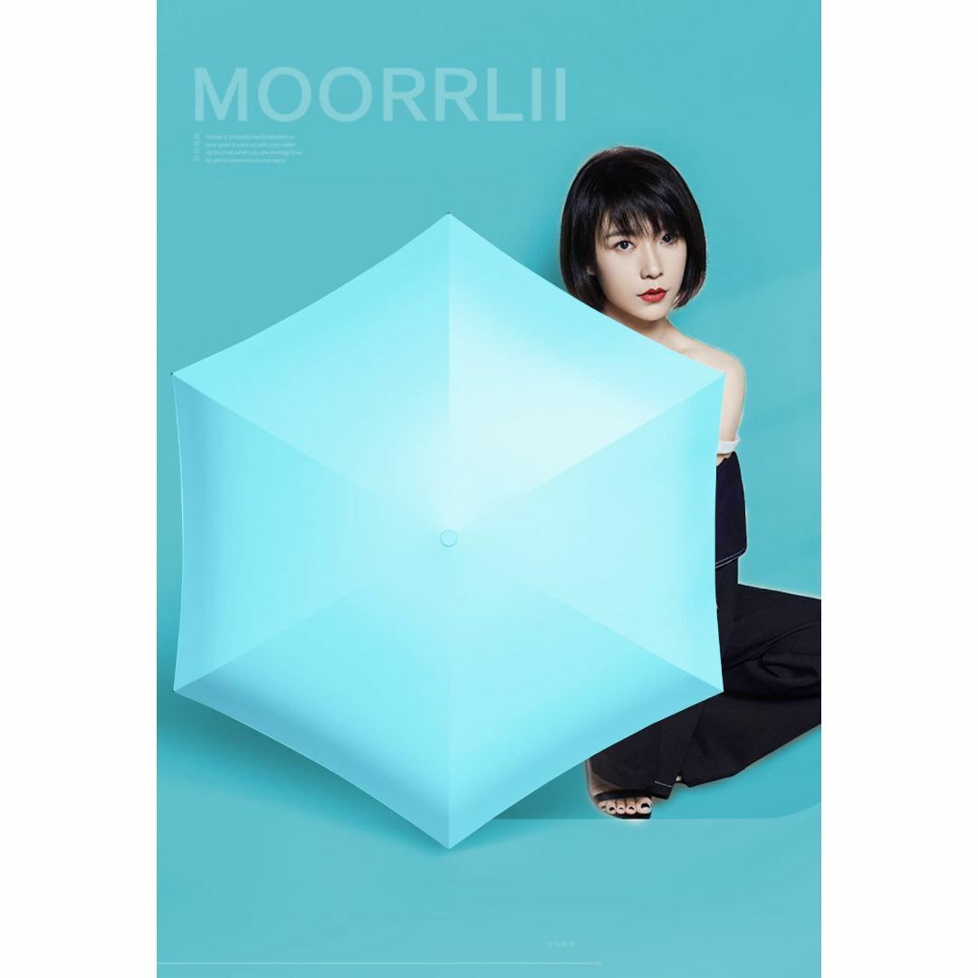 【色:明緑(6折)】Moorrlii 日傘 レディース コンパクト 折りたたみ傘