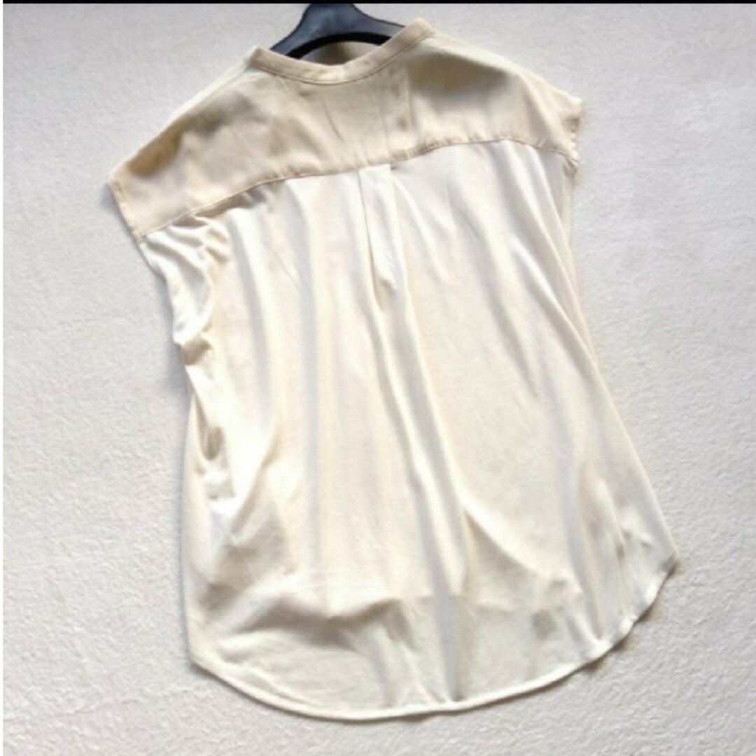 ViS(ヴィス)のViS フレンチスリーブ異素材スキッパーブラウス レディースのトップス(シャツ/ブラウス(半袖/袖なし))の商品写真